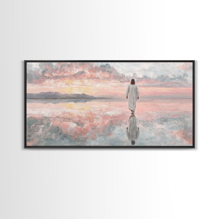 Walking In Glory | Framed Canvas Print | Christian Art Canvas | Jesus Painting | Christian Wall Art | Christian Gift | Christmas Art