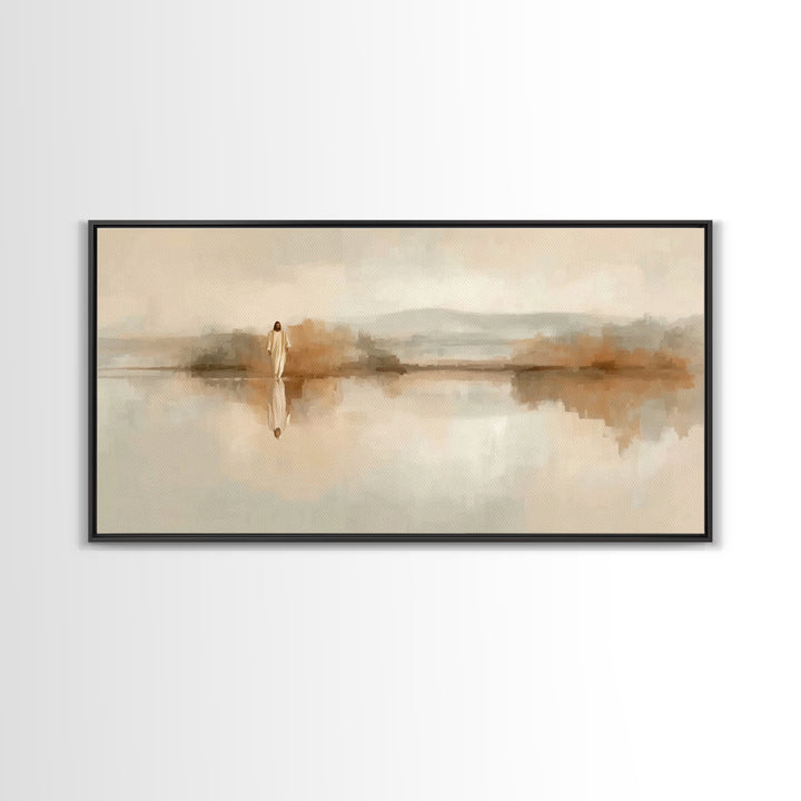 Quiet Horizon - Framed Canvas Print - Christian Art Print - Jesus Art Canvas - Christmas Decor - Christian Wall Art - Sacred Art - Holiday