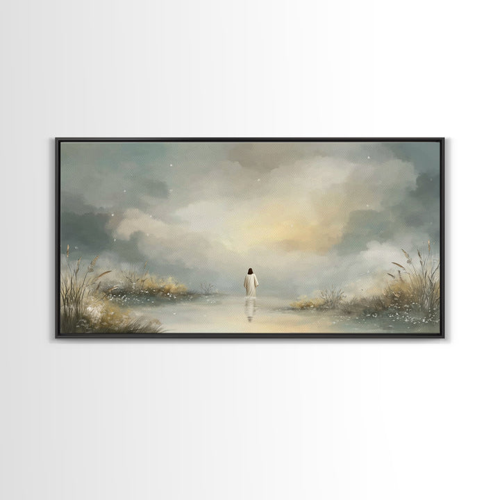 Heavenly Path | Framed Canvas Print | Christian Wall Art | Jesus Painting | Christmas Art | Christian Decor | Large Christian Art | Faith A