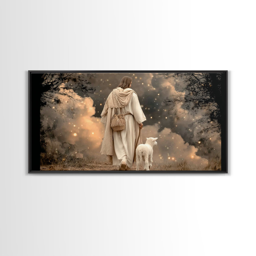 Starfield Journey, Framed Canvas Print, Christian Wall Art, Jesus Painting, Christian Art Canvas, Christmas Art Prints, Christian Gift Idea