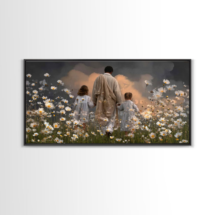 Gathered In Hope | Framed Canvas Print | Christian Art Canvas | Christian Wall Art | Jesus Painting | Christian Christmas Art | Christian D