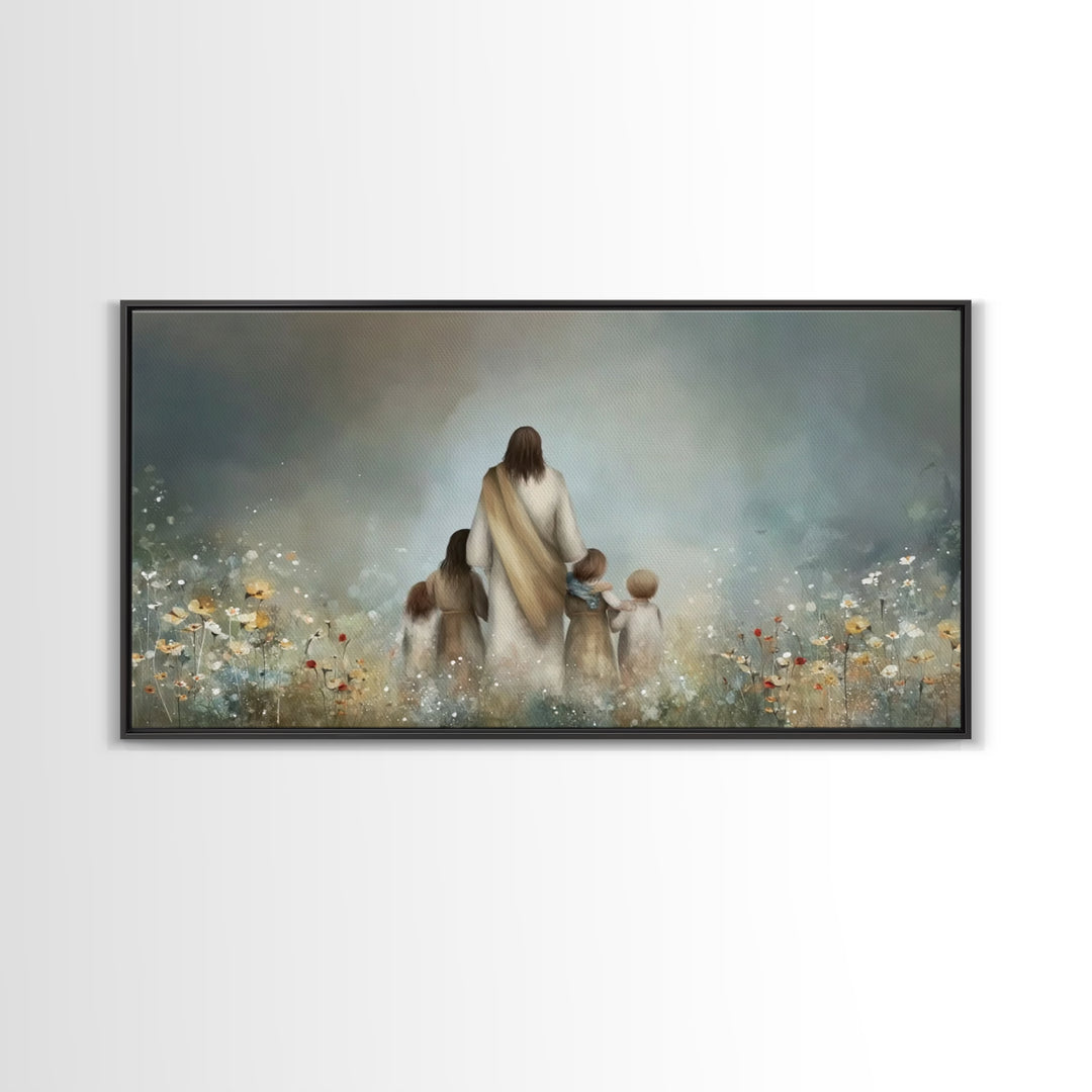 Blossoms Of Grace – Framed Canvas Print – Christian Wall Art – Jesus Painting – Christian Art Canvas – Christian Christmas Art – Christian