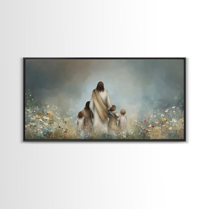 Blossoms Of Grace – Framed Canvas Print – Christian Wall Art – Jesus Painting – Christian Art Canvas – Christian Christmas Art – Christian