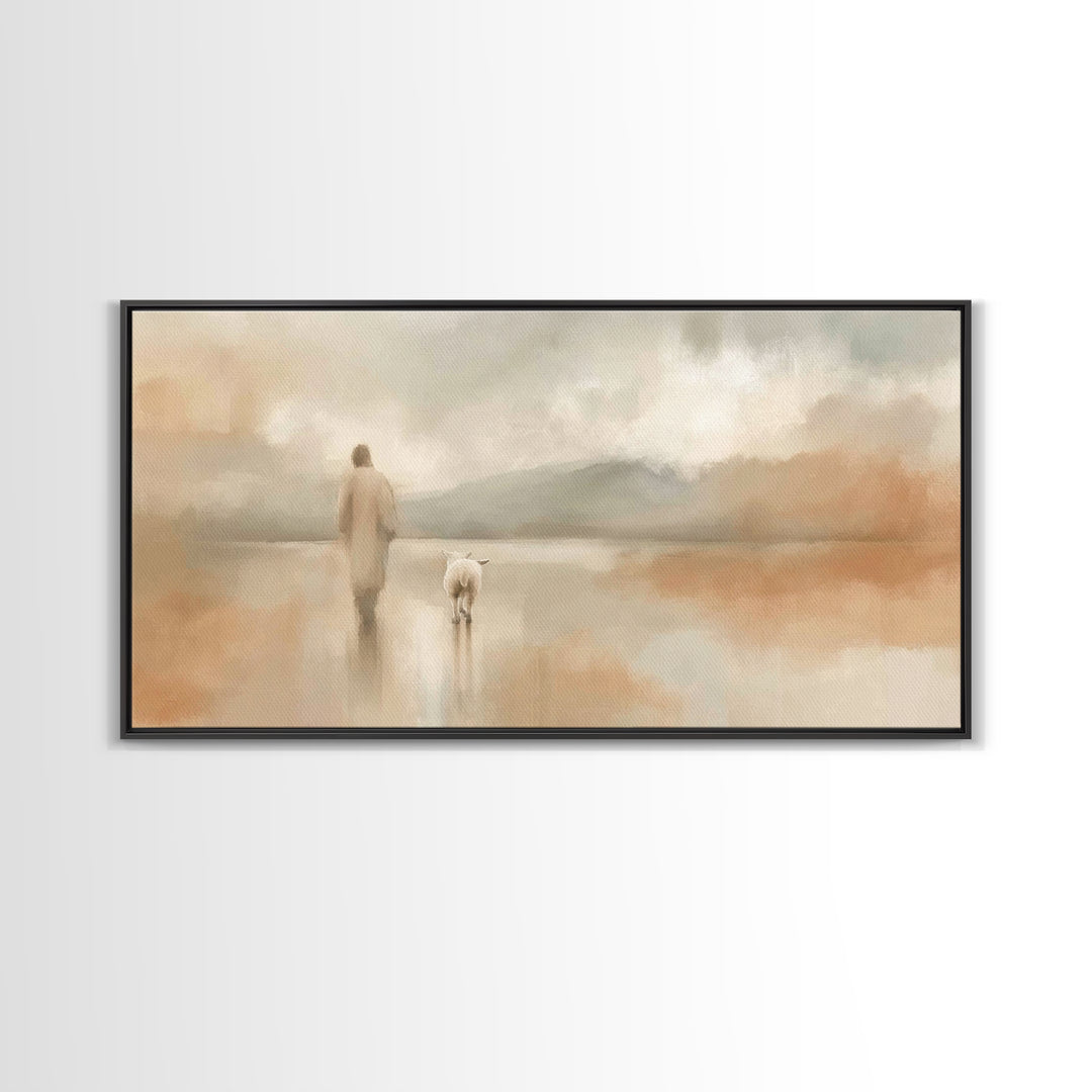 Eternal Light Trail – Framed Canvas Print – Christian Art Print – Jesus Painting – Christian Wall Art – Minimalist Christian Art – Christia