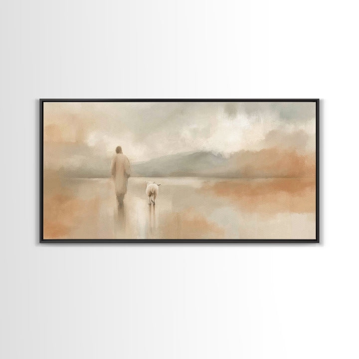 Eternal Light Trail – Framed Canvas Print – Christian Art Print – Jesus Painting – Christian Wall Art – Minimalist Christian Art – Christia