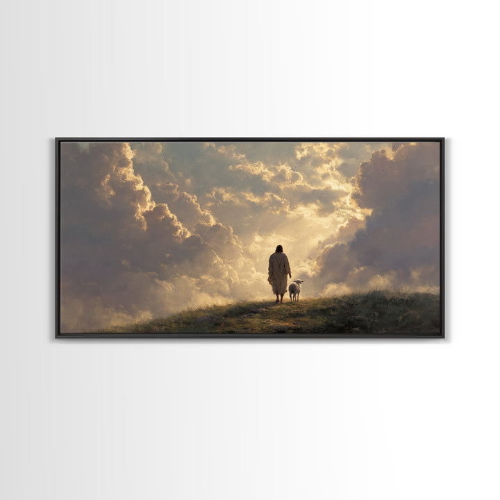 Heavenly Pathway – Framed Canvas Print – Jesus Christmas Art – Christian Art Canvas – Christian Wall Art – Large Christian Painting – Chris