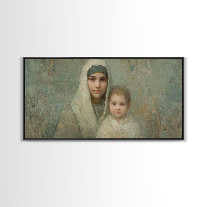Light Of Mercy – Framed Canvas Print – Christian Wall Art – Christian Art Canvas – Mary And Jesus Painting – Christmas Art – Jesus Art