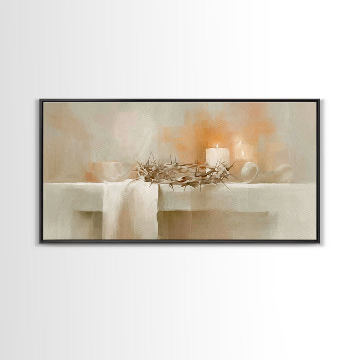 Crown Of Light | Framed Canvas Print | Christian Art Canvas | Christian Wall Art | Minimalist Christian Art | Christian Decor | Christian A