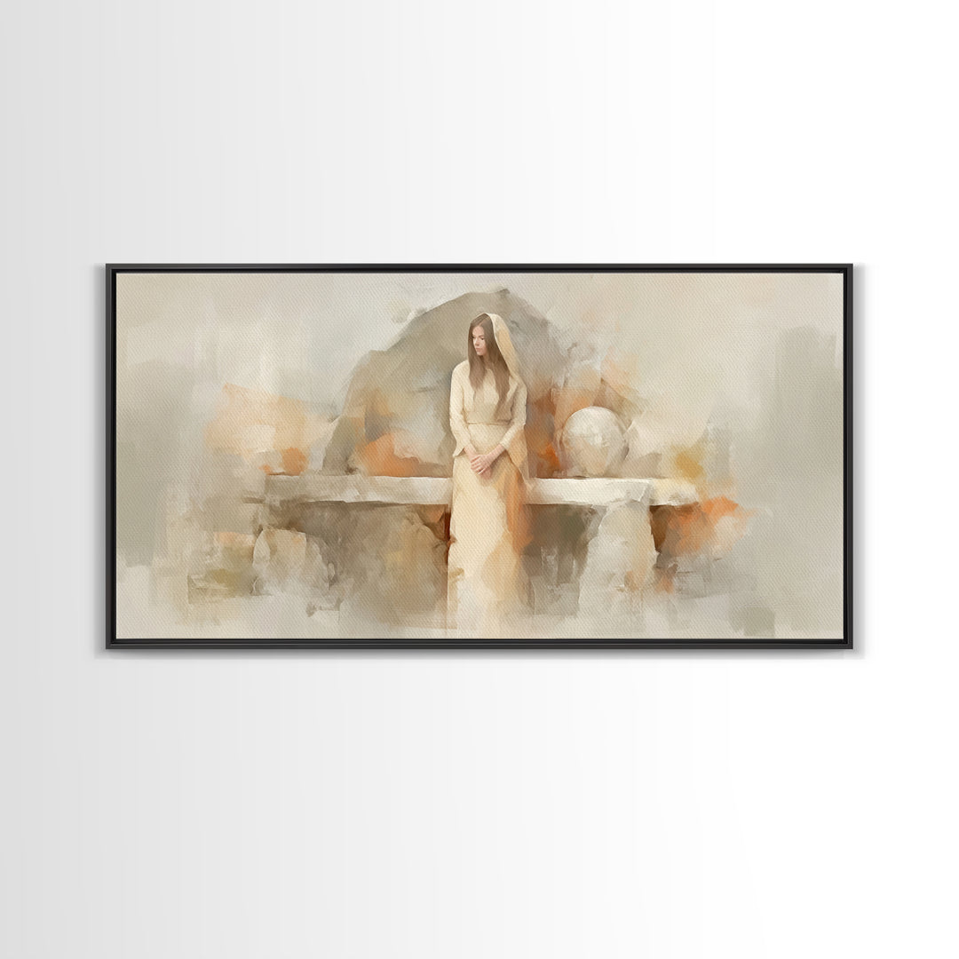 Faithful Hope – Framed Canvas Print – Christian Art Canvas – Christian Wall Art – Christmas Art – Jesus Painting – Large Christian Art