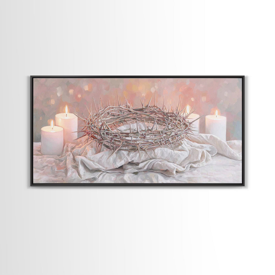 Thorns Of Glory, Framed Canvas Print, Christian Art Canvas, Christian Wall Art, Moody Christian Art, Christian Paintings, Christian Gift Id