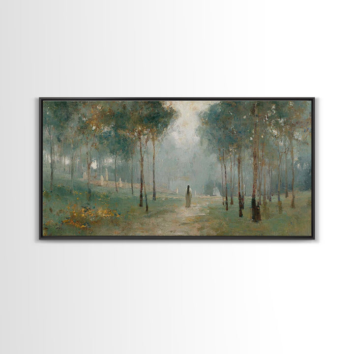 Morning Hope Trail – Framed Canvas Print – Christian Wall Art – Christian Art Canvas – Moody Christian Art – Christmas Art – Art Print