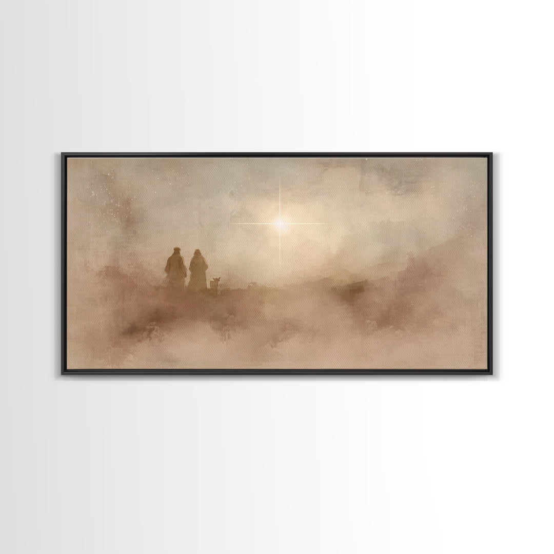 Holy Mist Rising, Framed Canvas Print, Christian Art Canvas, Christian Christmas Art, Christmas Art, Christian Wall Art, Christian Gift Ide