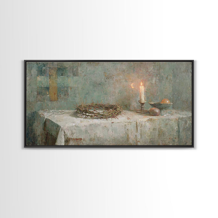 Holy Offering – Framed Canvas Print – Christian Wall Art – Christian Art Canvas – Vintage Christian Art – Christian Art Painting – Christia