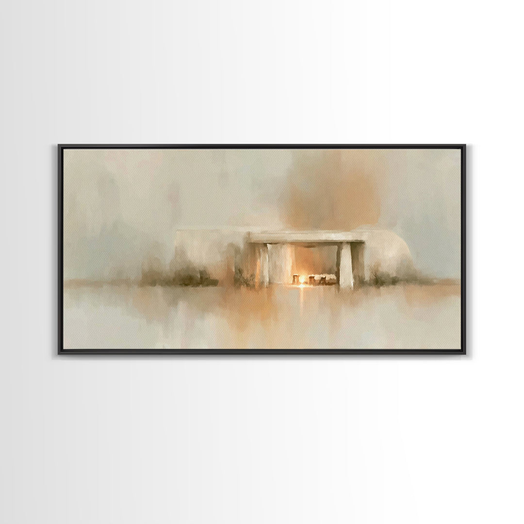 Desert Sanctuary – Framed Canvas Print – Christian Wall Art – Christian Art Canvas – Jesus Painting – Moody Christmas Art