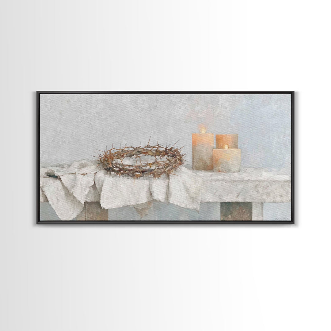 Crown Of Mercy – Framed Canvas Print – Christian Wall Art – Christian Art Canvas – Jesus Painting – Christian Christmas Art