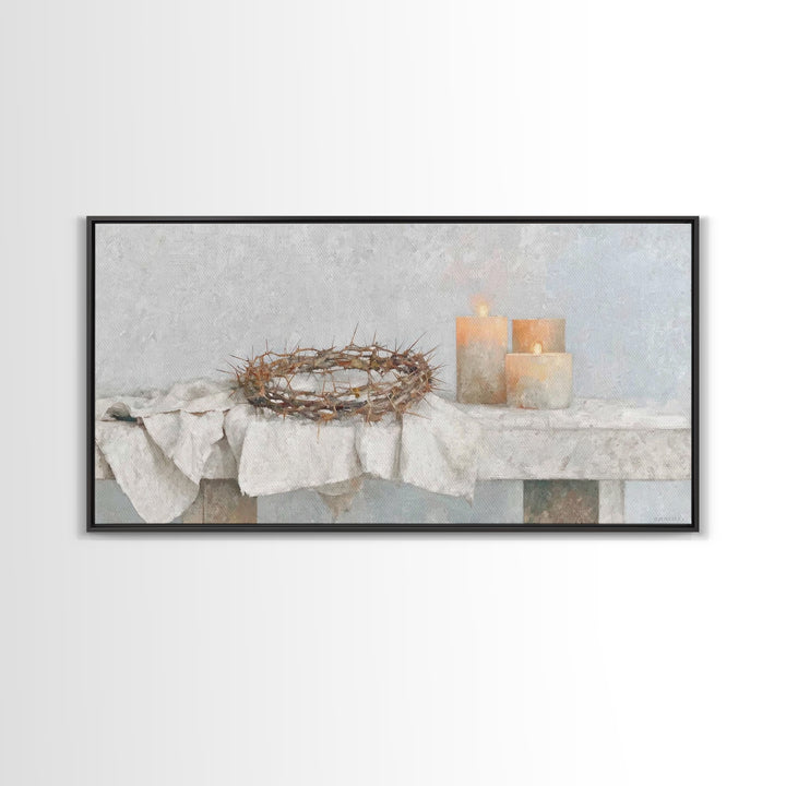 Crown Of Mercy – Framed Canvas Print – Christian Wall Art – Christian Art Canvas – Jesus Painting – Christian Christmas Art
