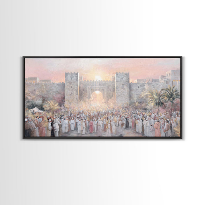 Hosanna Sunrise – Framed Canvas Print – Christian Christmas Art – Christian Art Canvas – Christian Wall Art – Large Christian Painting