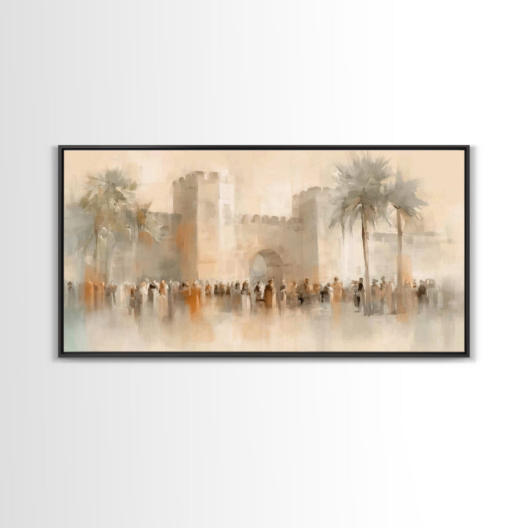 Gate Of Peace – Framed Canvas Print – Christian Wall Art – Jesus Painting – Christian Art Canvas – Christian Decor – Christmas Art