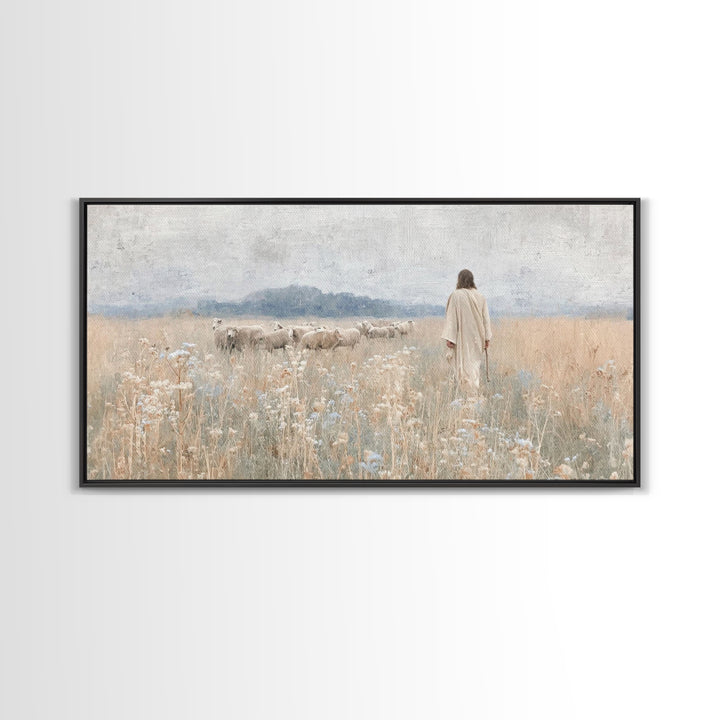 Fields Of Mercy, Framed Canvas Print, Christian Art Print, Jesus Painting, Christian Wall Art, Modern Christian Art, Christian Christmas Ar