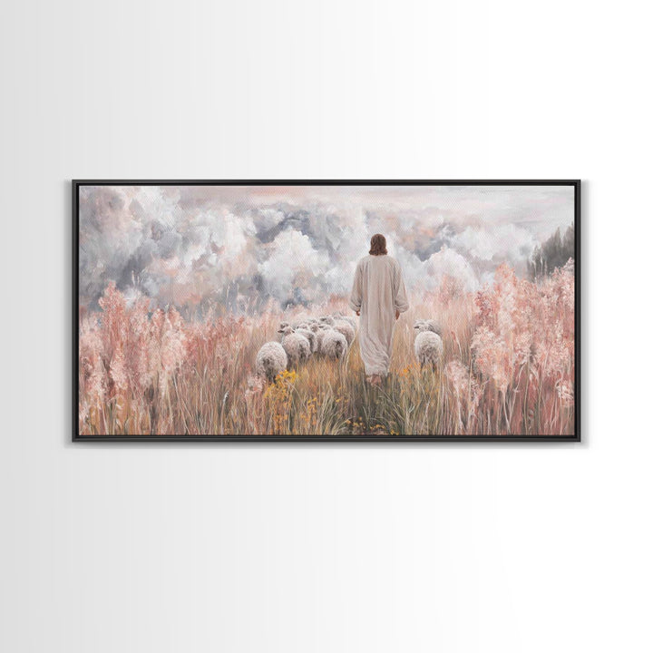 Clouds Of Promise – Framed Canvas Print – Christian Art Canvas – Jesus Painting – Christian Wall Art – Christian Gift Ideas – Christmas Art