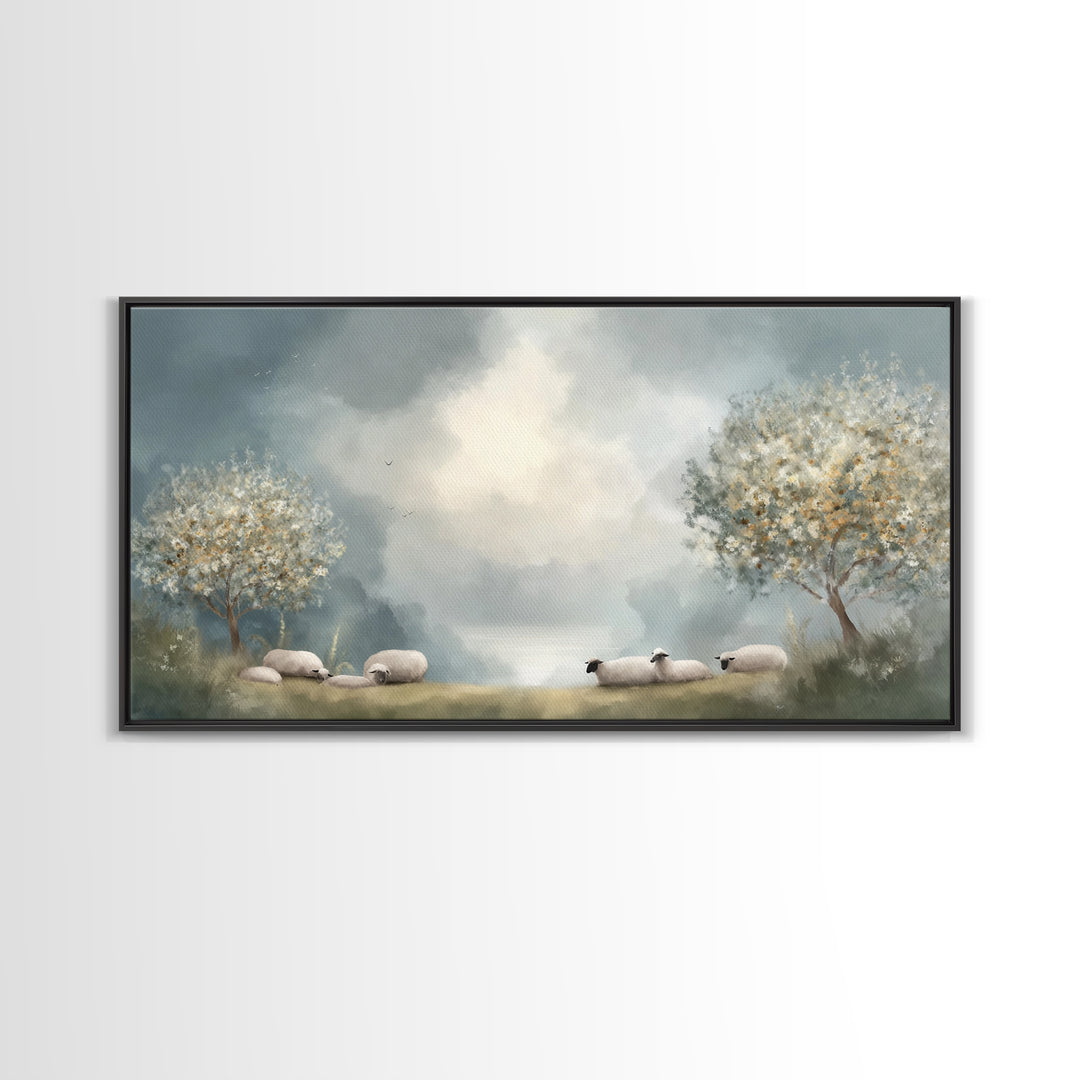Blossoms Of Peace, Framed Canvas Print, Christian Art Print, Jesus Canvas Art, Christian Decor, Christmas Wall Art