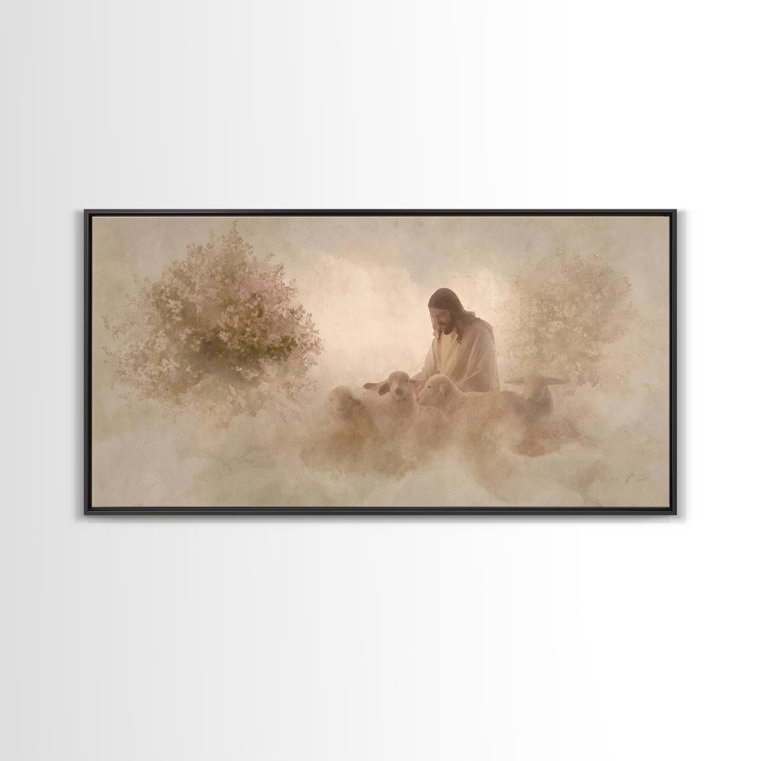 Heavenly Path - Framed Canvas Print - Christian Art Canvas - Jesus Painting Canvas - Christian Decorations - Christmas Art Prints