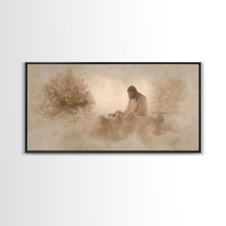 Heavenly Path - Framed Canvas Print - Christian Art Canvas - Jesus Painting Canvas - Christian Decorations - Christmas Art Prints