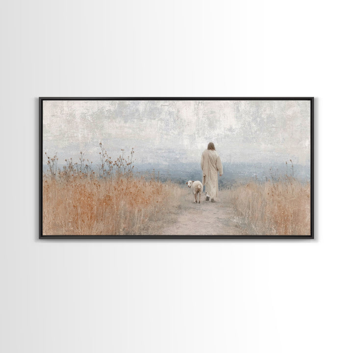 Holy Night Path | Framed Canvas Print | Christian Art Canvas | Jesus Painting | Christian Wall Art | Modern Christian Painting | Christian