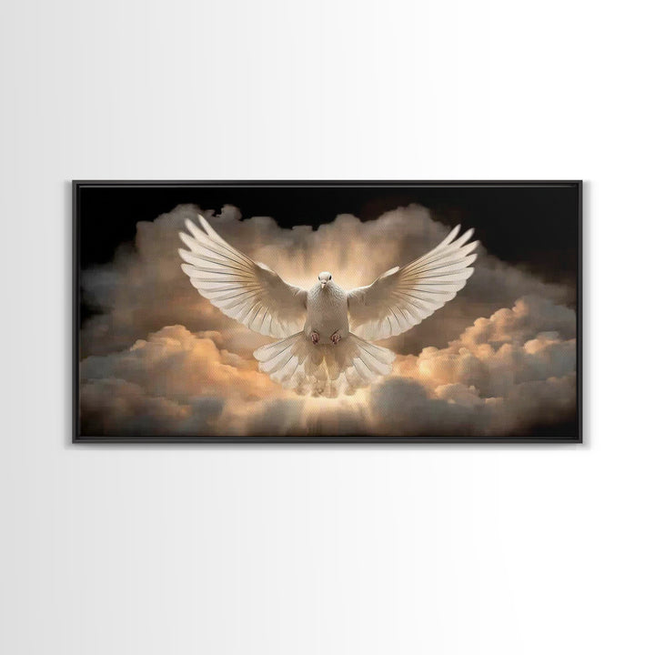 Dove Of Glory – Framed Canvas Print – Christian Painting – Large Christian Painting – Moody Christian Art – Christian Decor