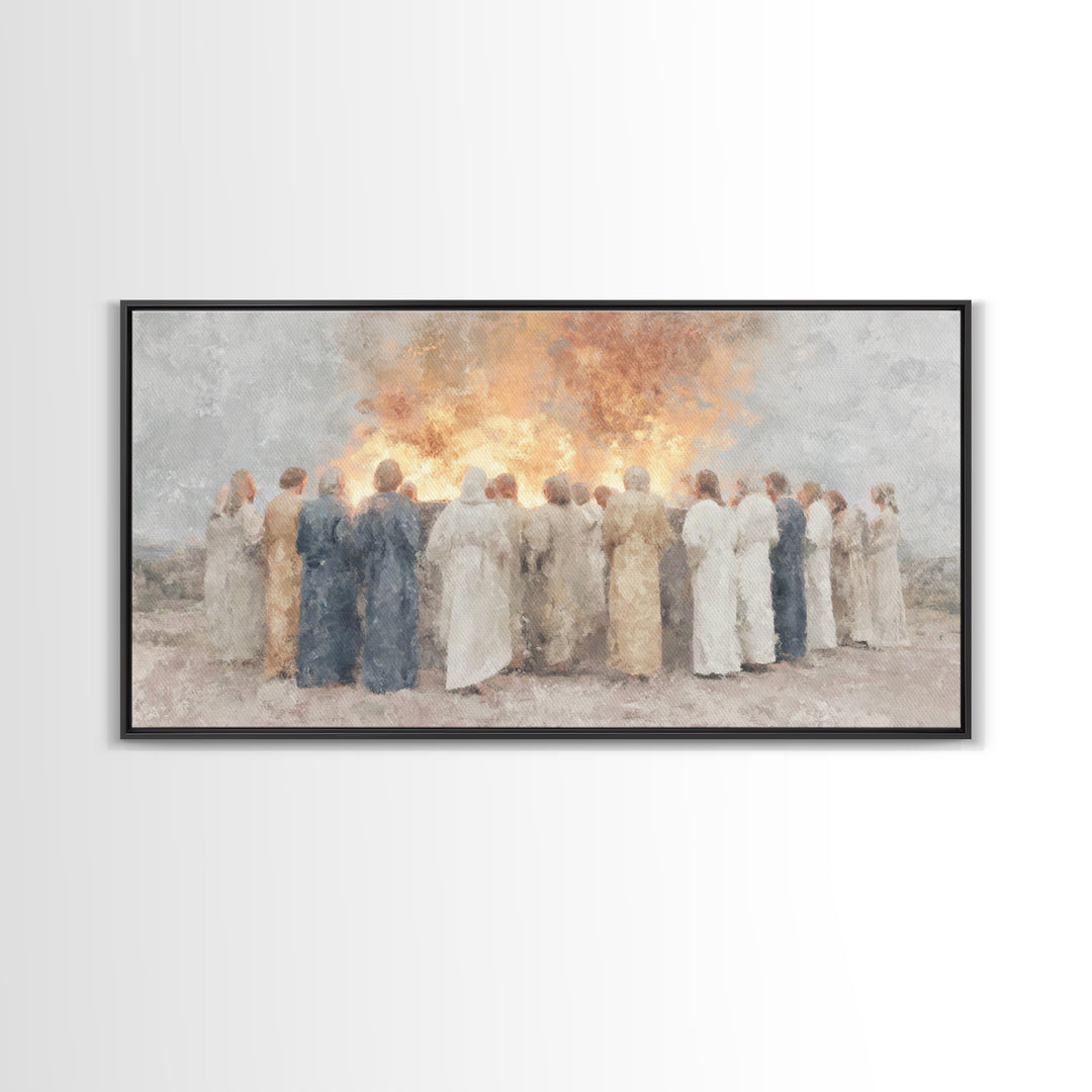 Sacred Gathering – Framed Canvas Print – Christian Wall Art – Jesus Painting – Christian Art Canvas – Christmas Art