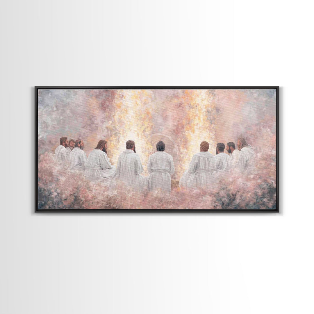 Circle Of Peace, Framed Canvas Print, Christian Art Print, Jesus Painting, Christian Wall Art, Christmas Canvas Wall Art