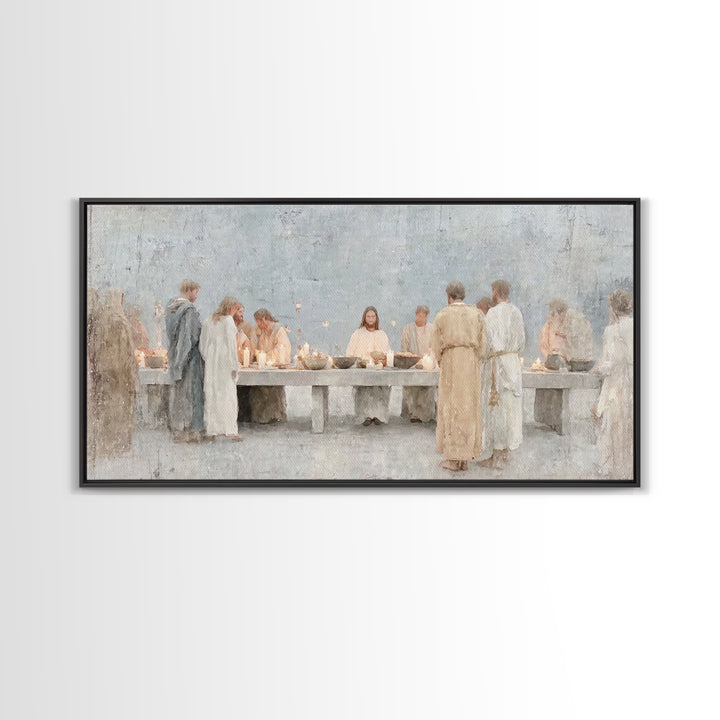 Last Supper Grace – Framed Canvas Print – Christian Art Canvas – Christian Wall Art – Jesus Painting – Christmas Art