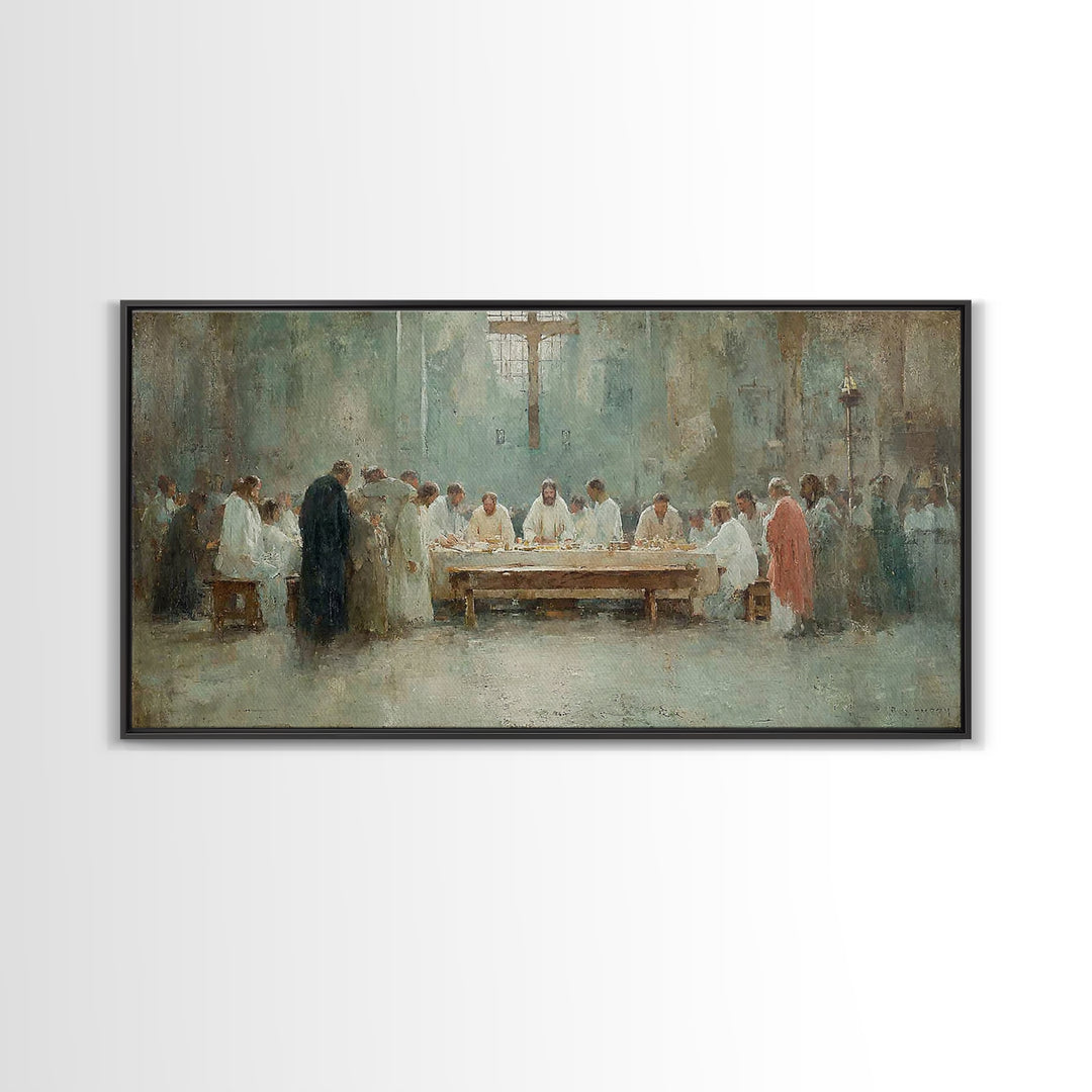 Sacred Communion Light – Framed Canvas Print – Christian Wall Art – Jesus Painting – Christian Art Canvas – Christian Decor – Christian Art