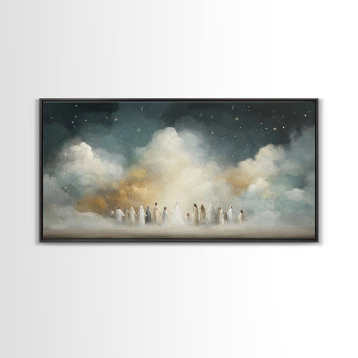 Starry Ascension – Framed Canvas Print – Christian Christmas Art – Christian Wall Art – Modern Christian Art – Christian Art Canvas – Chris