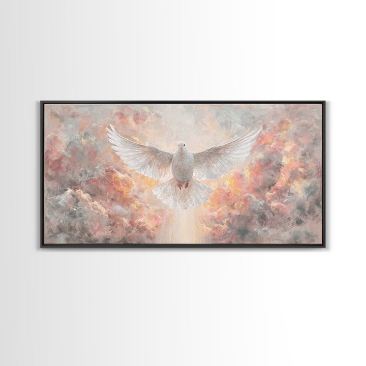 Radiant Descent – Framed Canvas Print – Christian Art – Christian Christmas Art – Framed Christmas Art – Christian Art Gift