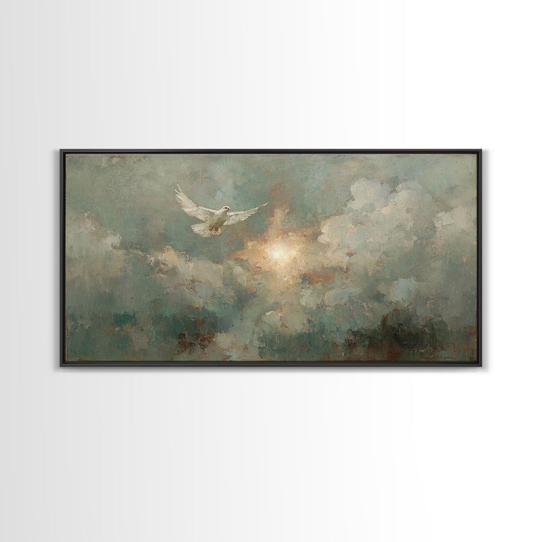 Peaceful Rise | Framed Canvas Print | Christian Art Work | Christmas Canvas Wall Art | Christian Christmas Decorations | Christian Art