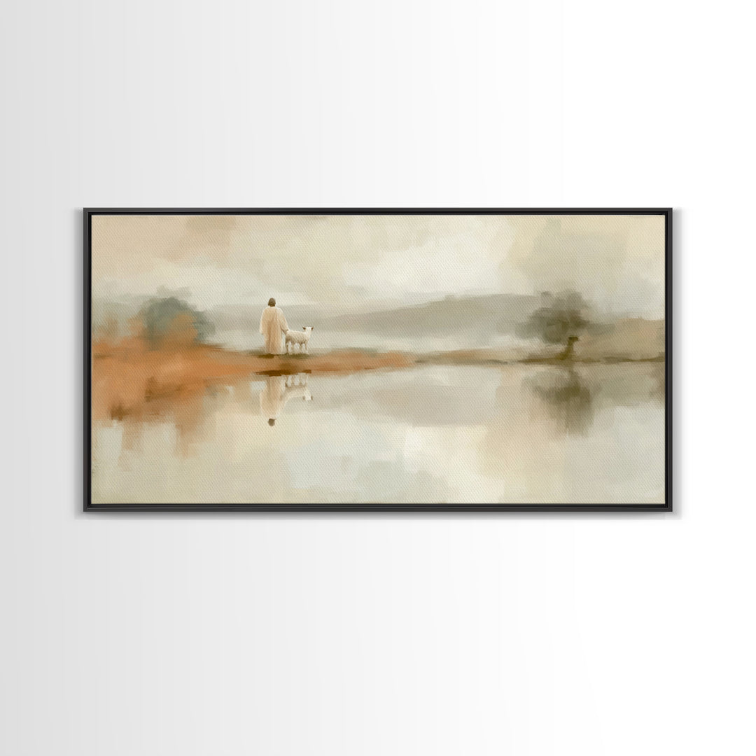 Guiding Mist Path – Framed Canvas Print – Christian Wall Art – Jesus Art Print – Christian Art Canvas – Christian Gift Ideas