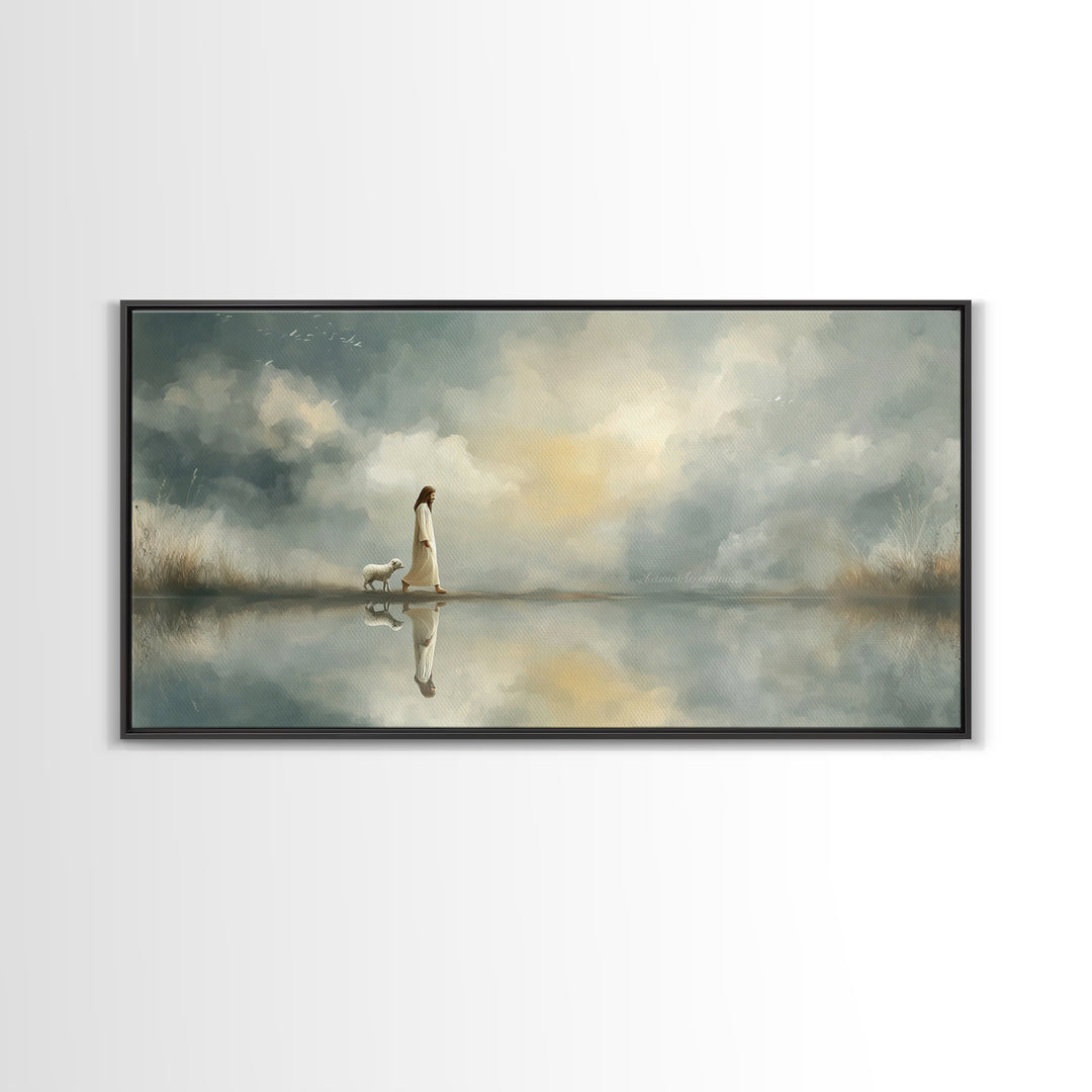River Of Mercy – Framed Canvas Print – Christian Wall Art – Christian Art Canvas – Jesus Art Print – Christmas Art Prints