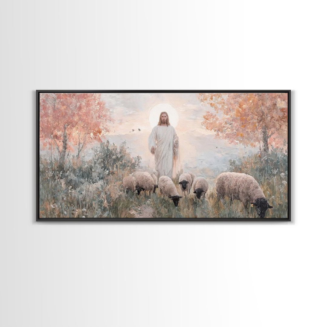 Shepherds Of Peace | Framed Canvas Print | Christian Wall Art | Christian Art Canvas | Jesus Painting | Christian Decor | Christian Christm