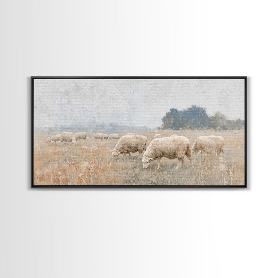 Graceful Flock Morning – Framed Canvas Print – Christian Wall Art – Christian Art Canvas – Jesus Painting – Christian Christmas Art – Chris