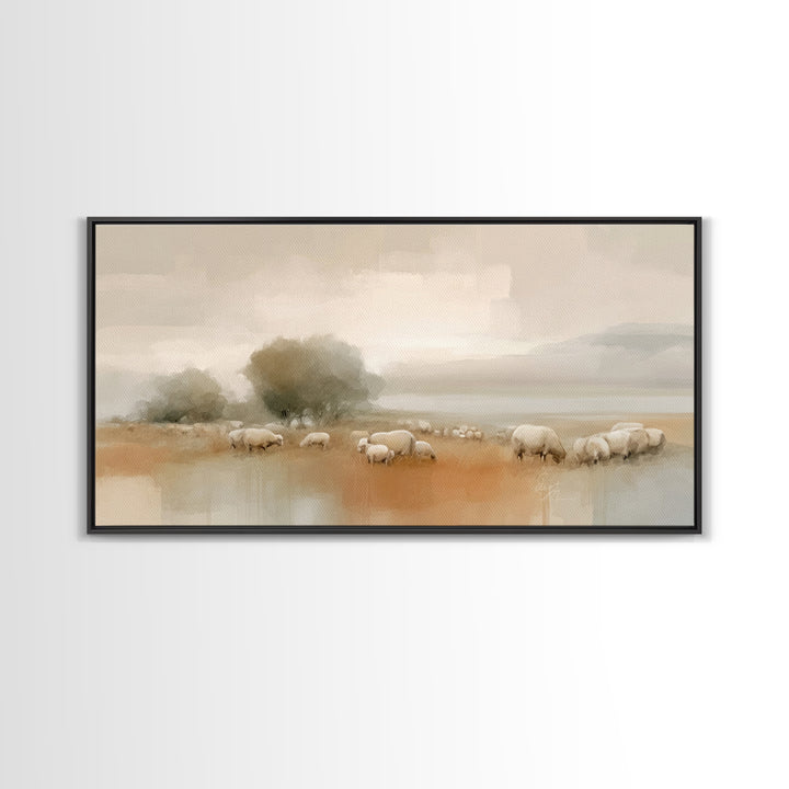 Silent Field Blessing, Framed Canvas Print, Christian Wall Art, Christian Art, Jesus Painting, Christian Art Canvas, Christmas Art, Christi