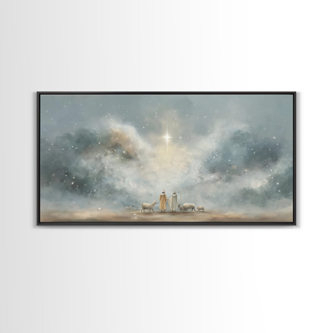 Wonder In The Heavens – Framed Canvas Print – Christian Art Canvas – Christian Wall Art – Christmas Art – Christian Christmas Art – Christi