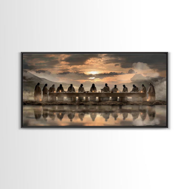 Sacred Supper Horizon – Framed Canvas Print – Christian Wall Art – Christian Art Canvas – Jesus Painting – Christian Christmas Art – Christ