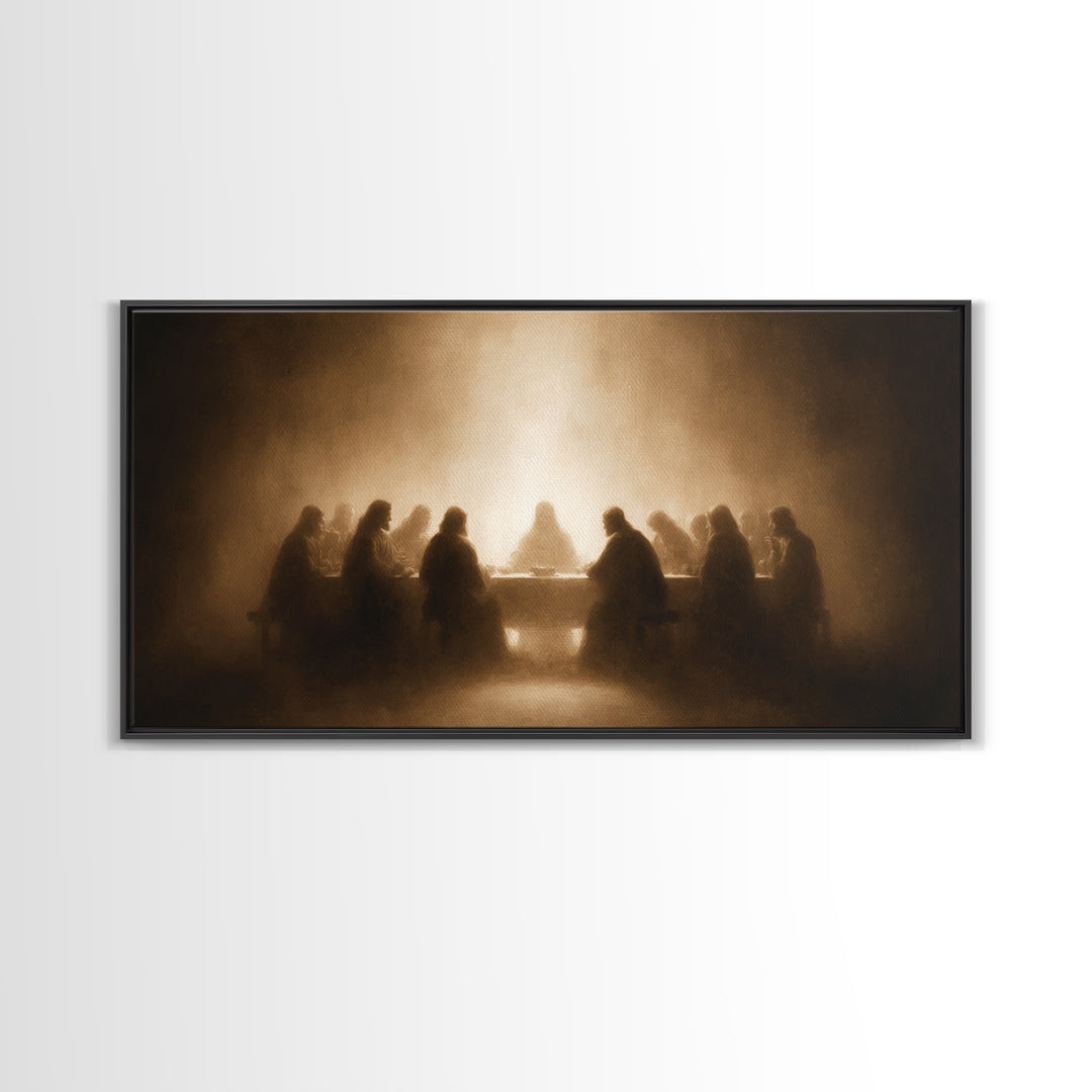 Sacred Evening – Framed Canvas Print – Christian Wall Art – Jesus Painting – Christian Christmas Art – Christian Decor – Christian Gift