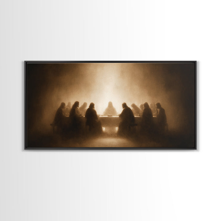 Sacred Evening – Framed Canvas Print – Christian Wall Art – Jesus Painting – Christian Christmas Art – Christian Decor – Christian Gift