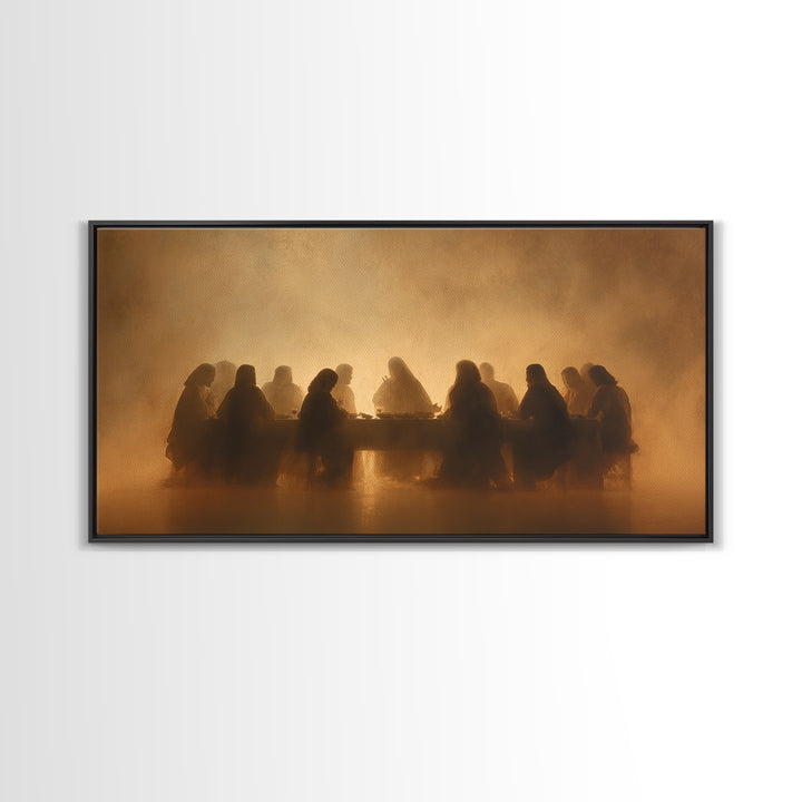 Golden Gathering | Framed Canvas Print | Christian Wall Art | Christian Art Canvas | Jesus Painting | Christian Christmas Decor | Christian