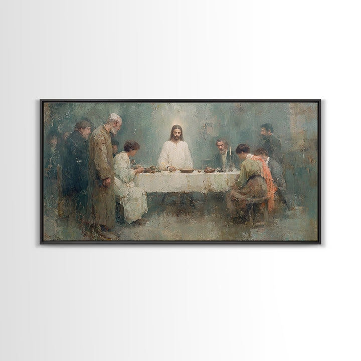 Bright Fellowship, Framed Canvas Print, Christian Art Canvas, Christian Wall Art, Jesus Painting, Christian Gift Ideas, Christmas Art Print