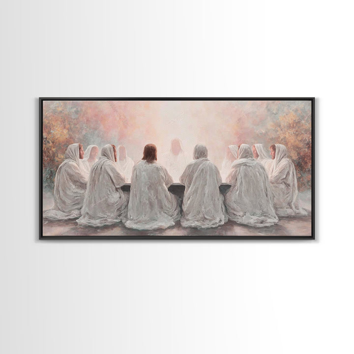 Celestial Feast, Framed Canvas Print, Christian Art Print, Christian Wall Art, Jesus Painting, Christian Christmas Decor, Christian Gift