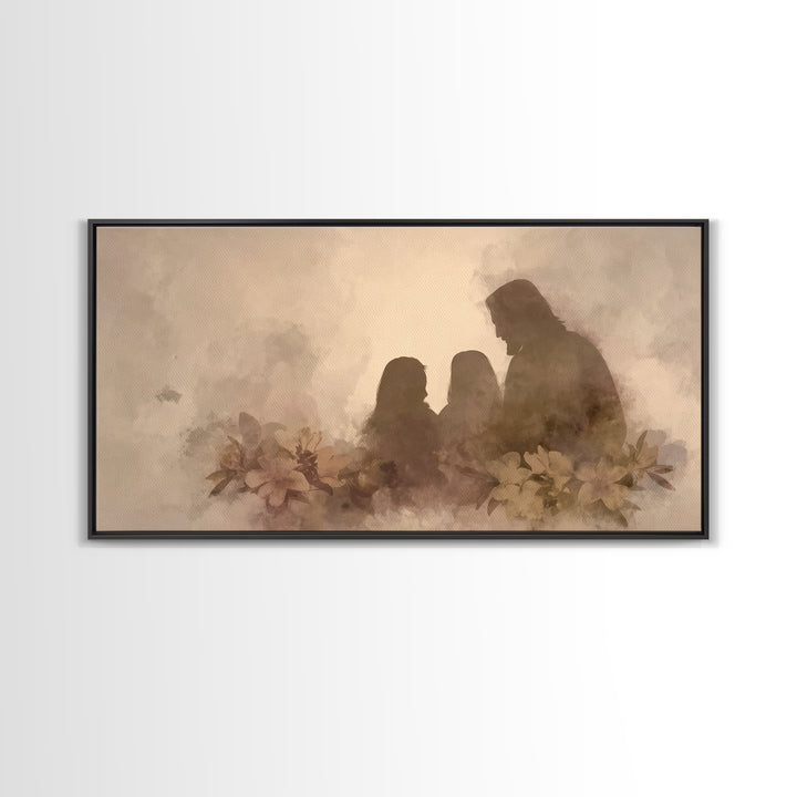 Garden Of Light | Framed Canvas Print | Christian Art Canvas | Jesus Painting | Christian Wall Art | Christian Art | Modern Christian Art