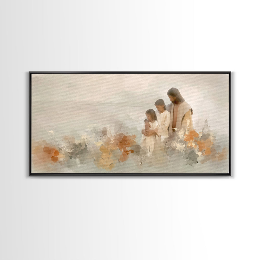 Quiet Morning Grace, Framed Canvas Print, Christian Art Canvas, Jesus Painting, Christian Wall Art, Subtle Christian Art, Christian Gift Id